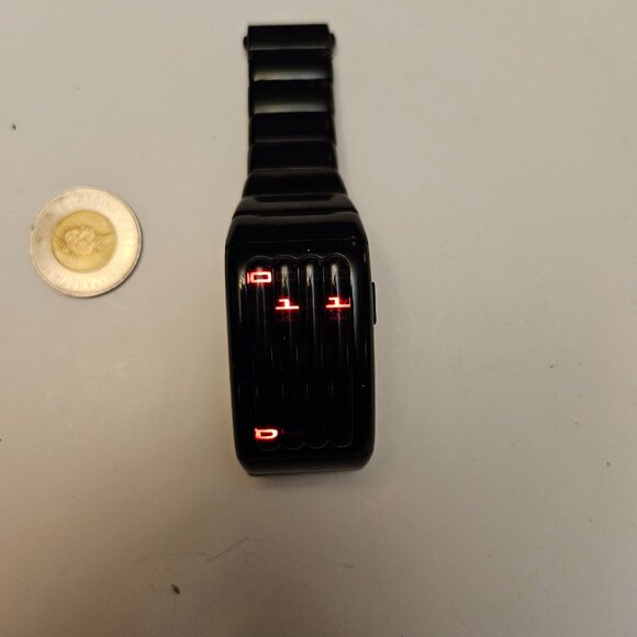 Futuristic Tokyoflash Kisai Sequence (Keisan) Black Red LED Cryptic Watch - Picture 10 of 16